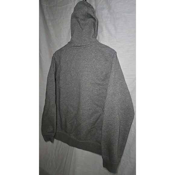 Nike Hoodie Sweatshirt Mens Large Check Embroidered Swoosh Logo Gray Volt Green - Picture 6 of 9